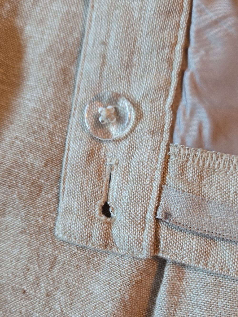 Reitmans Linen‑Blend Structured Pants – Size 14 – Sand Beige – Tailored Fit - Picture 3 of 6